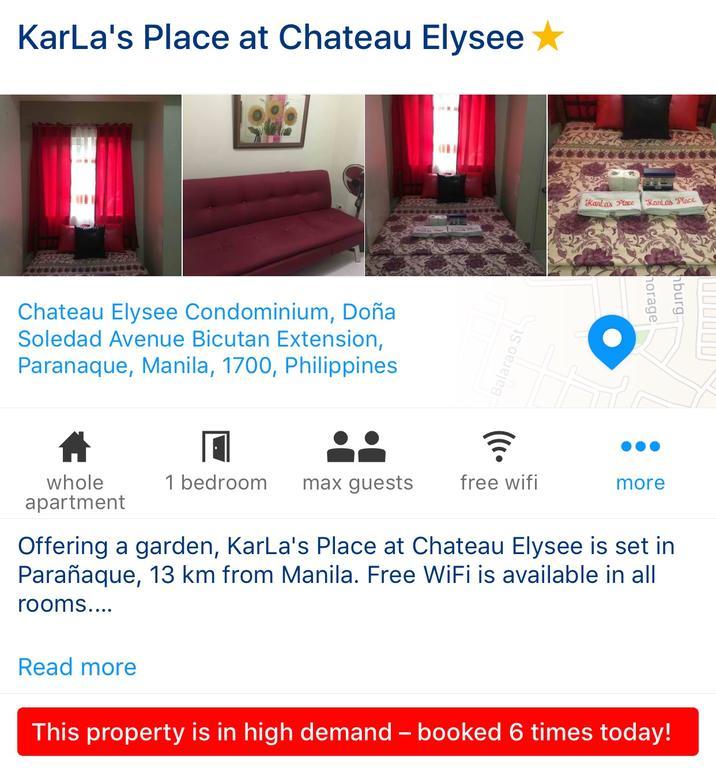 Karla'S Place At Chateau Elysee Paranaque City Екстериор снимка